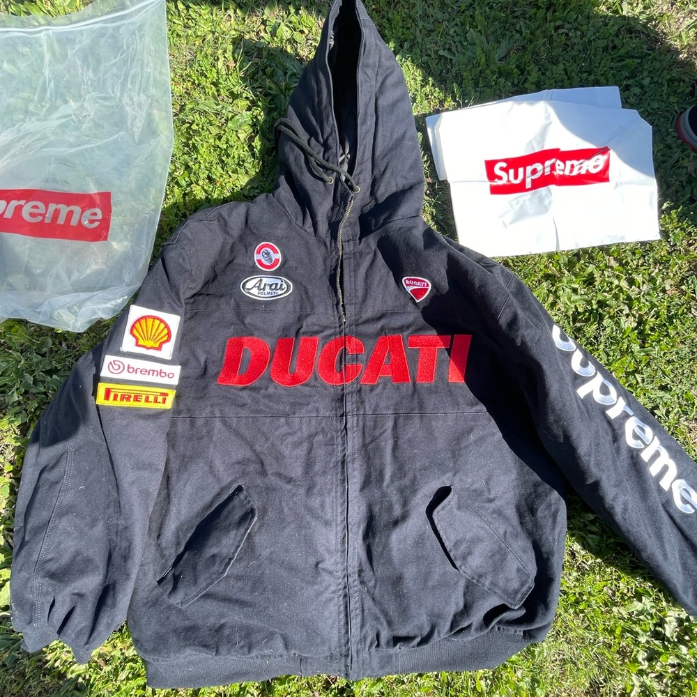 Supreme Black Hoodie with Red Accents